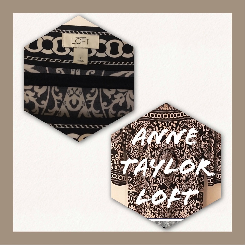 **Anne Taylor LOFT** b/w print dress